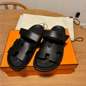Hermes Black Sandals